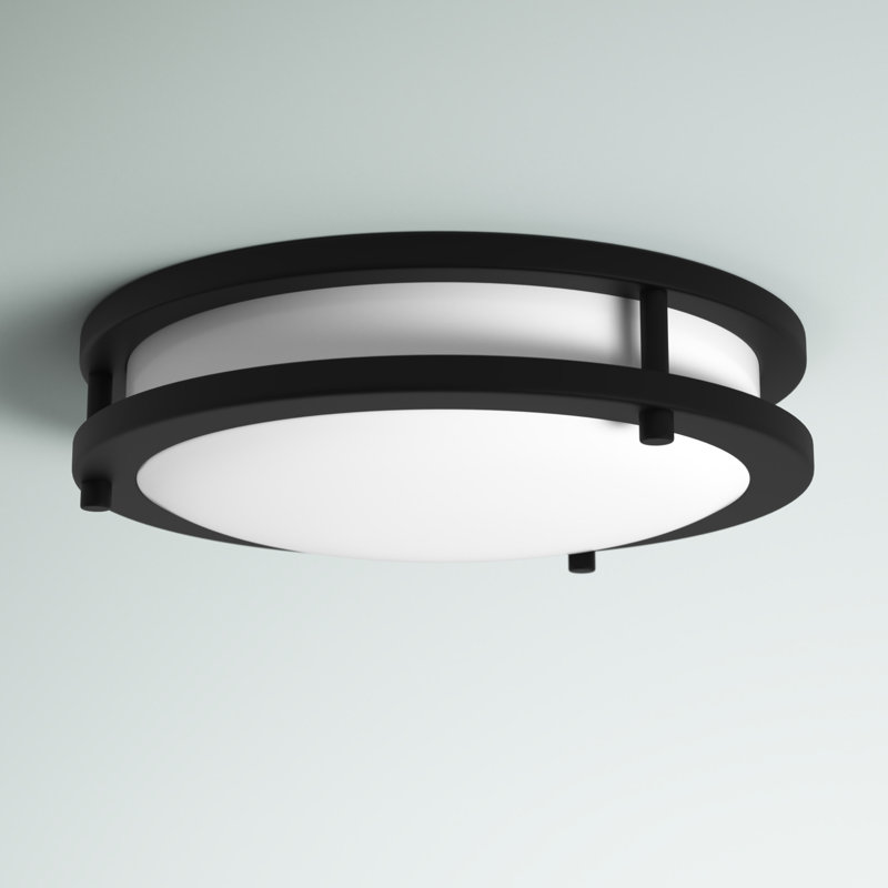 Plafonnier encastré 1 lumière DEL Aston, Charbon, H 3,13 po x l 11,75 po x P 11,75 po