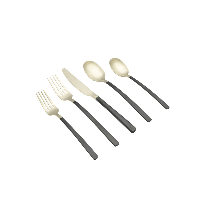 Ensemble de couverts 20 pièces Beacon, service pour 4, Noir / champagne
