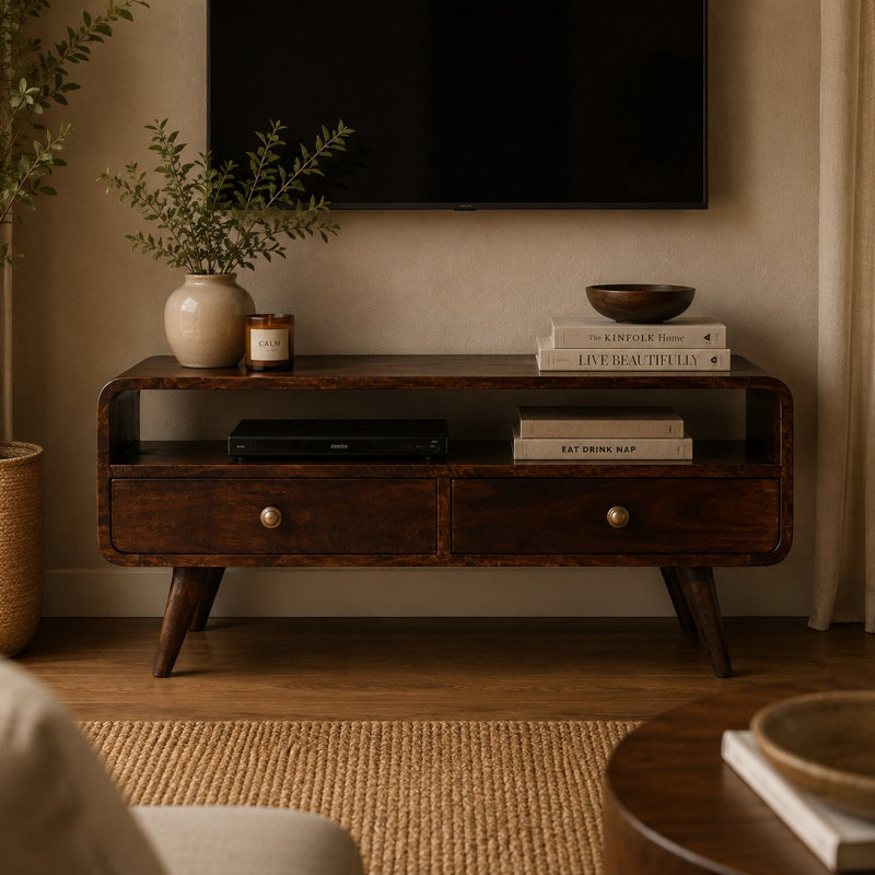 Media Unit Solid Wood 47cm H Media Shelves