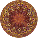Peacock Feathers Olive 16'' Vinyl Placemat