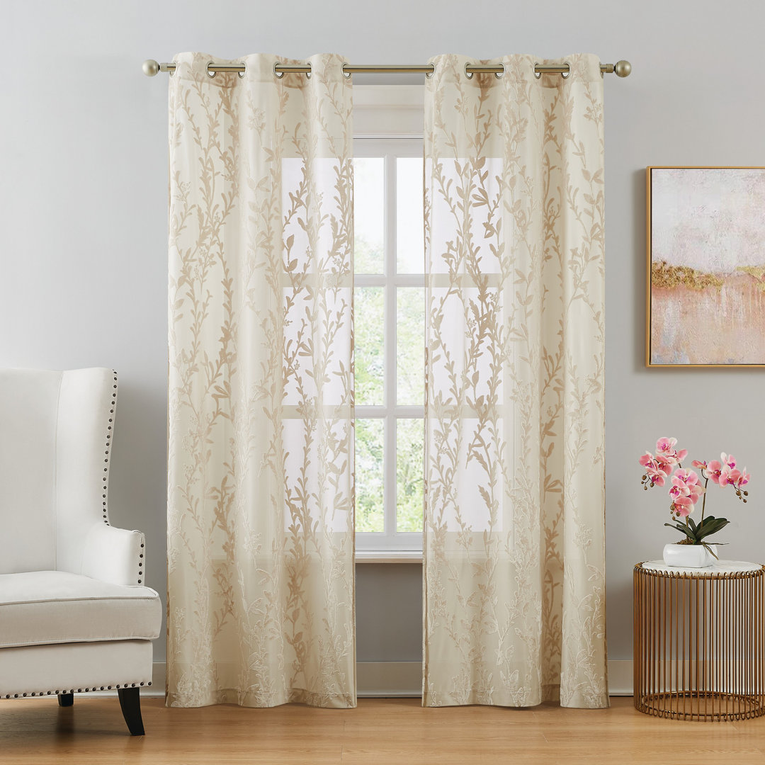 Shoniqua Polyester Semi-Sheer Curtain Pair (Set of 2) Winston Porter Size per 