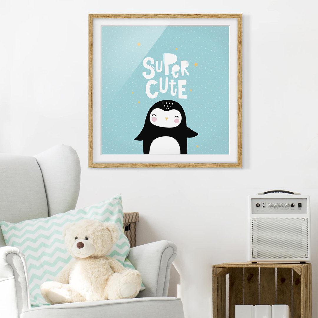 Gerahmter Grafikdruck Super Cute Penguin