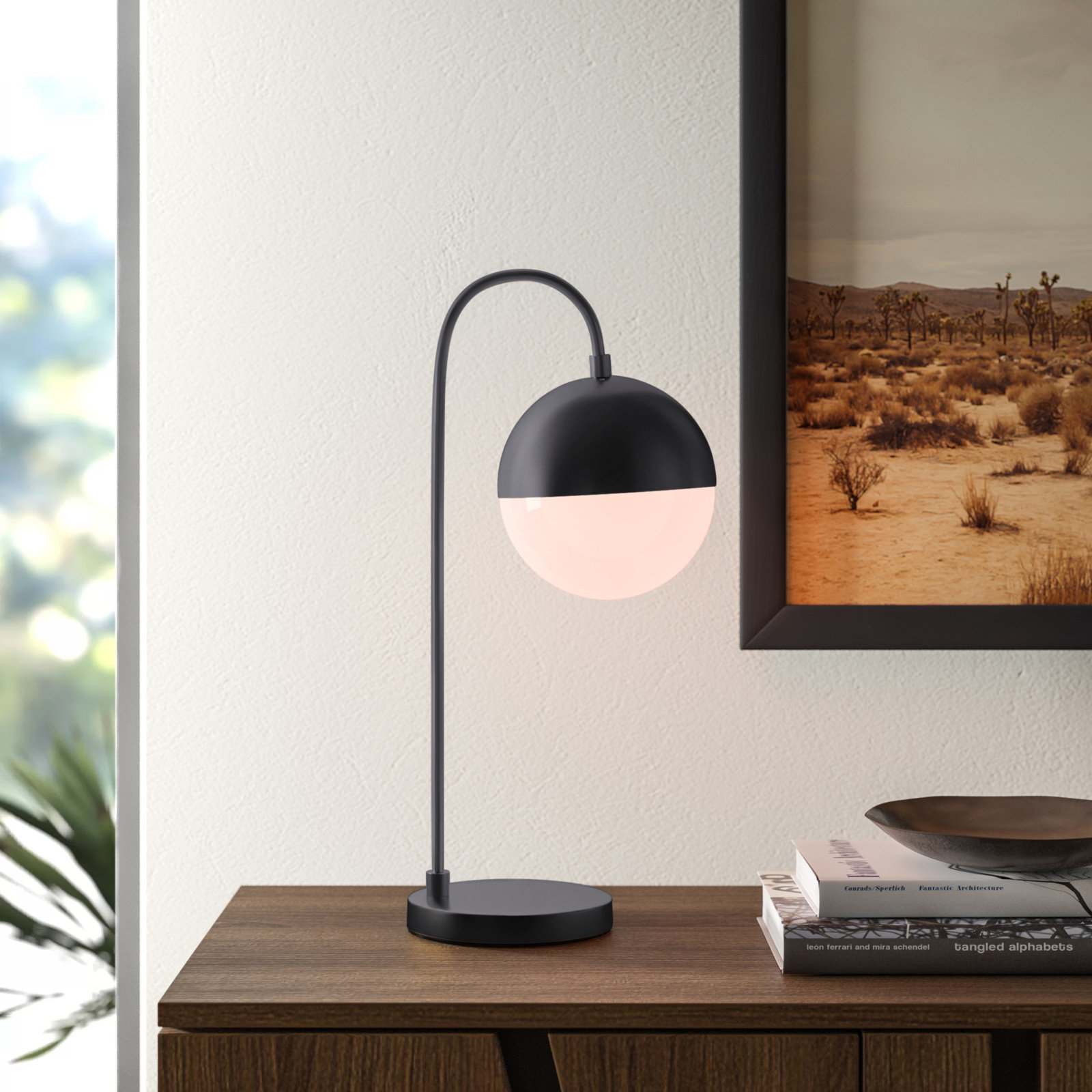 Gareth 20.5" Brass Desk Lamp, Black