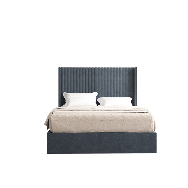 Barkat Upholstered Ottoman Storage Bed, Single (3'), Charcoal