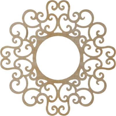 32"OD x 12 1/4"ID x 1/4"T Reims Wood Fretwork Pierced Ceiling Medallion, Walnut
