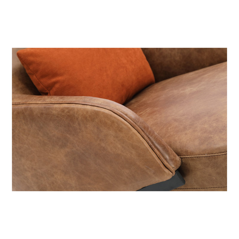 28'' Wide Genuine Leather Top Grain Leather Balloon Chair