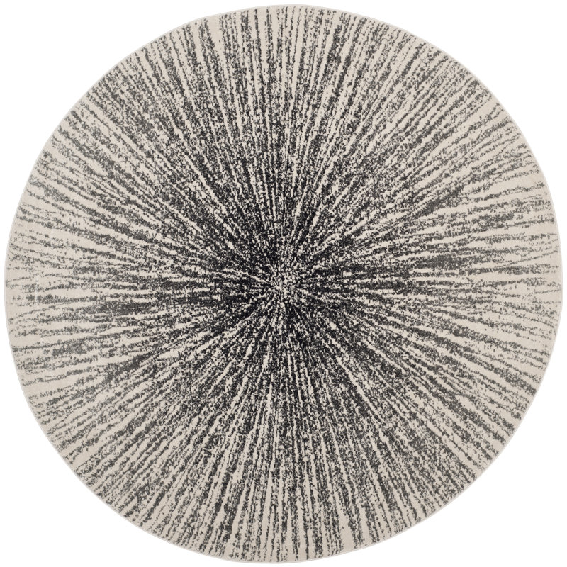Manassas Transitional Rug, Round 160 cm, Black/Ivory