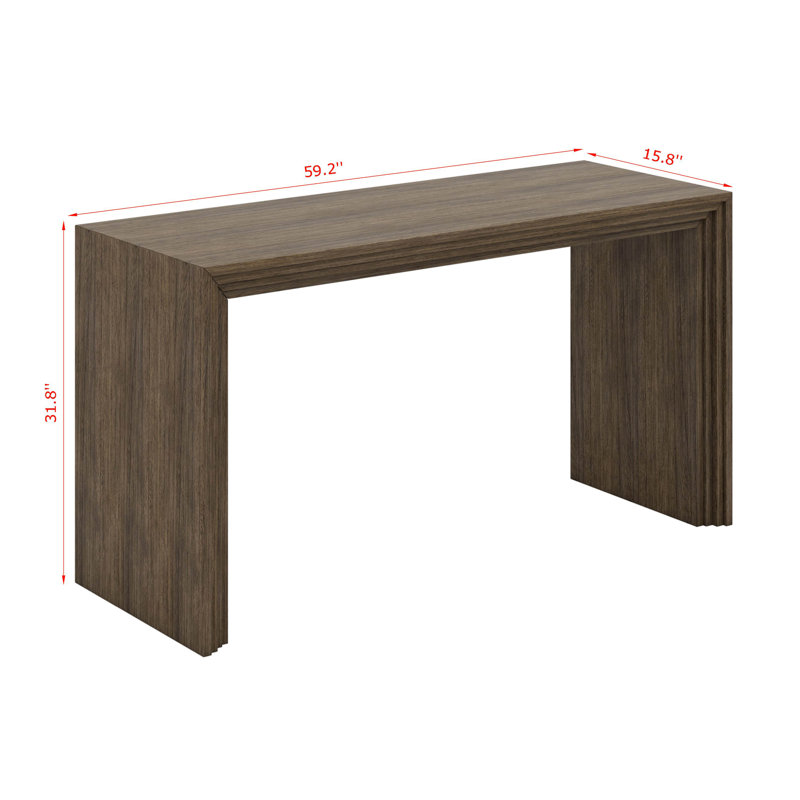 Console de style moderne en placage de bois massif de paulownia, Naturel