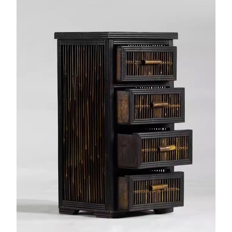 Commode décorative chinoise en bois de bambou rétro