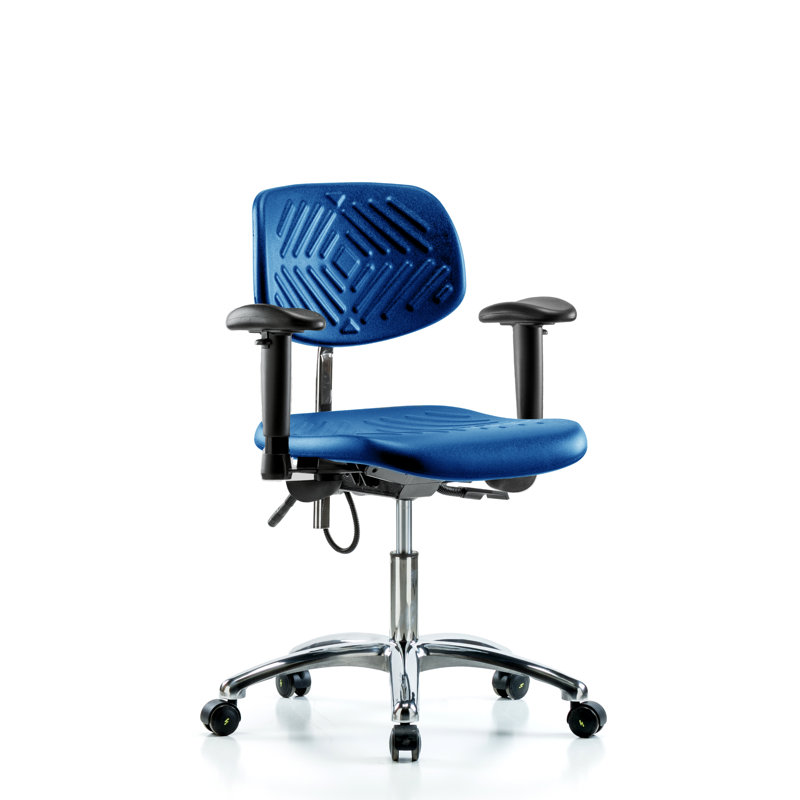 Chaise de travail Shayna, Noir, Patins, Inclus