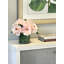 Faux Peony Arrangement in a Glass Vase-714086739