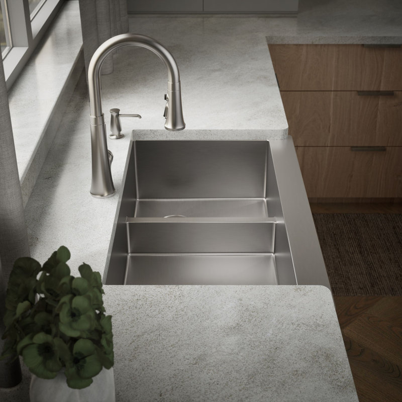 Strive 35.5" x 21.25 Self-Trimming SmartDivide Undermount Double-Bowl Kitchen Sink