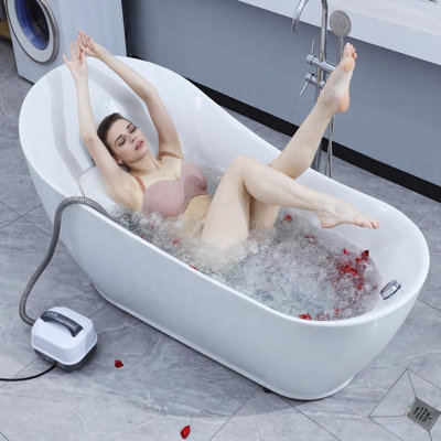 Portable Spa Bubble Bath Massager - Bubble Bath Mat Tub Spa Massager With Upgraded Powerful Suction Cup, Electric Air Pump, Pillow And Remote Control For Ultimate Relaxation