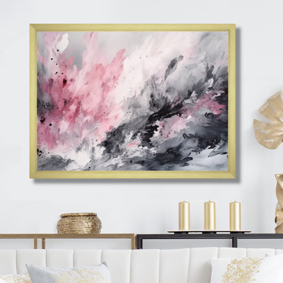 «Evolving In Pink Grey», reproduction sur toile géométrique abstraite