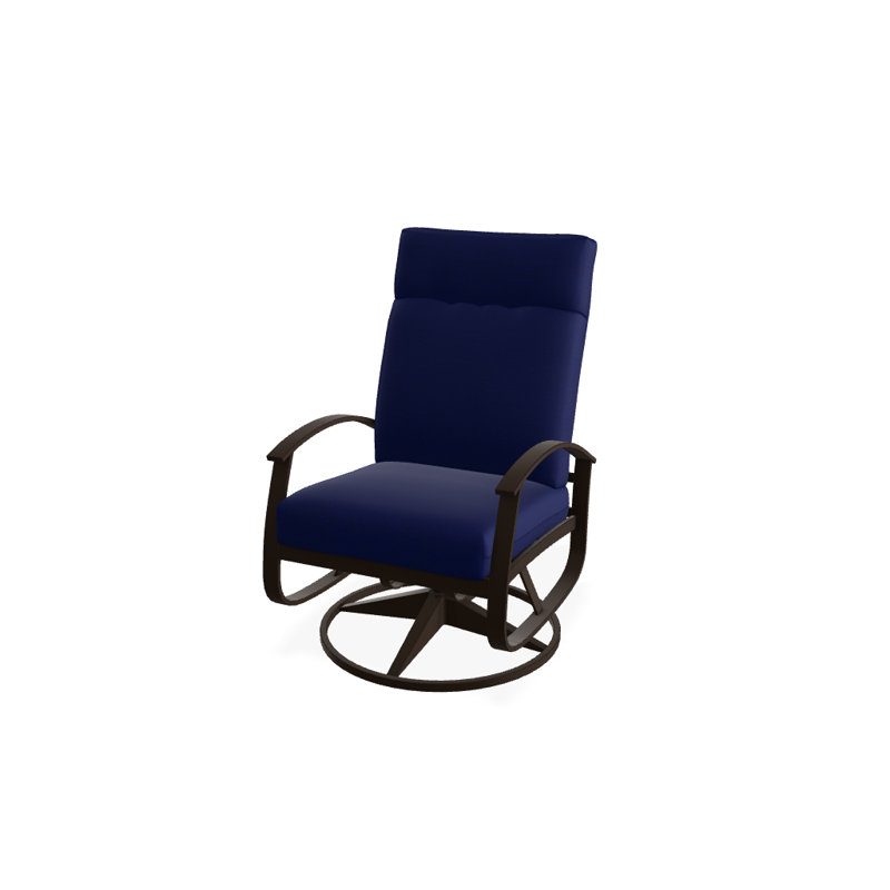Belle Isle Outdoor Swivel Lounge Chair, Canvas Navy Sunbrella® Canvas, Kona P10, Textured Kona