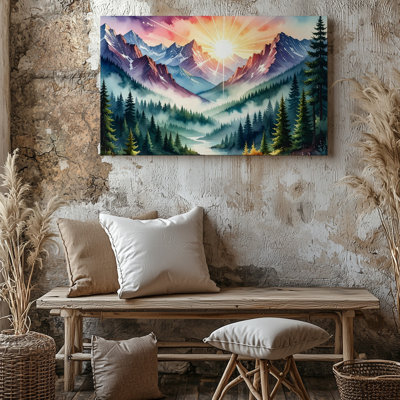 Art mural sur toile Sunrise Over Sacred Valley
