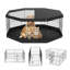 Clôture pour chien en métal avec 8 panneaux, 24 po de hauteur, tissu 600D lavable, convient aux petits animaux de compagnie de taille moyenne dans un enclos d'exercice portable et pliable