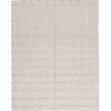 Cotton Geometric Area Rug in Beige
