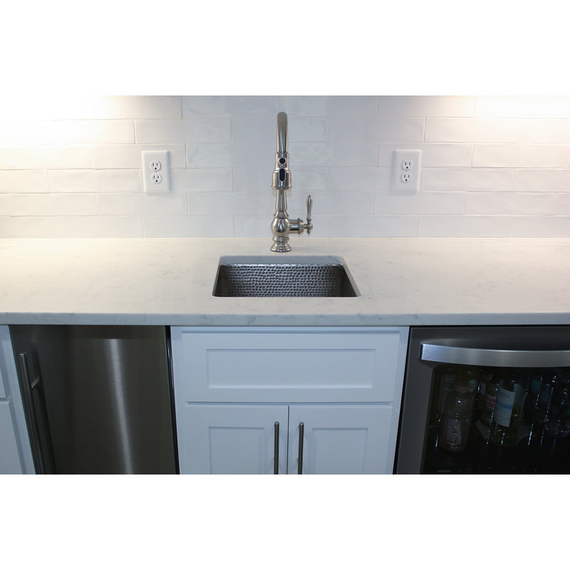 Évier de cuisine / bar / préparation en cuivre martelé 20 po