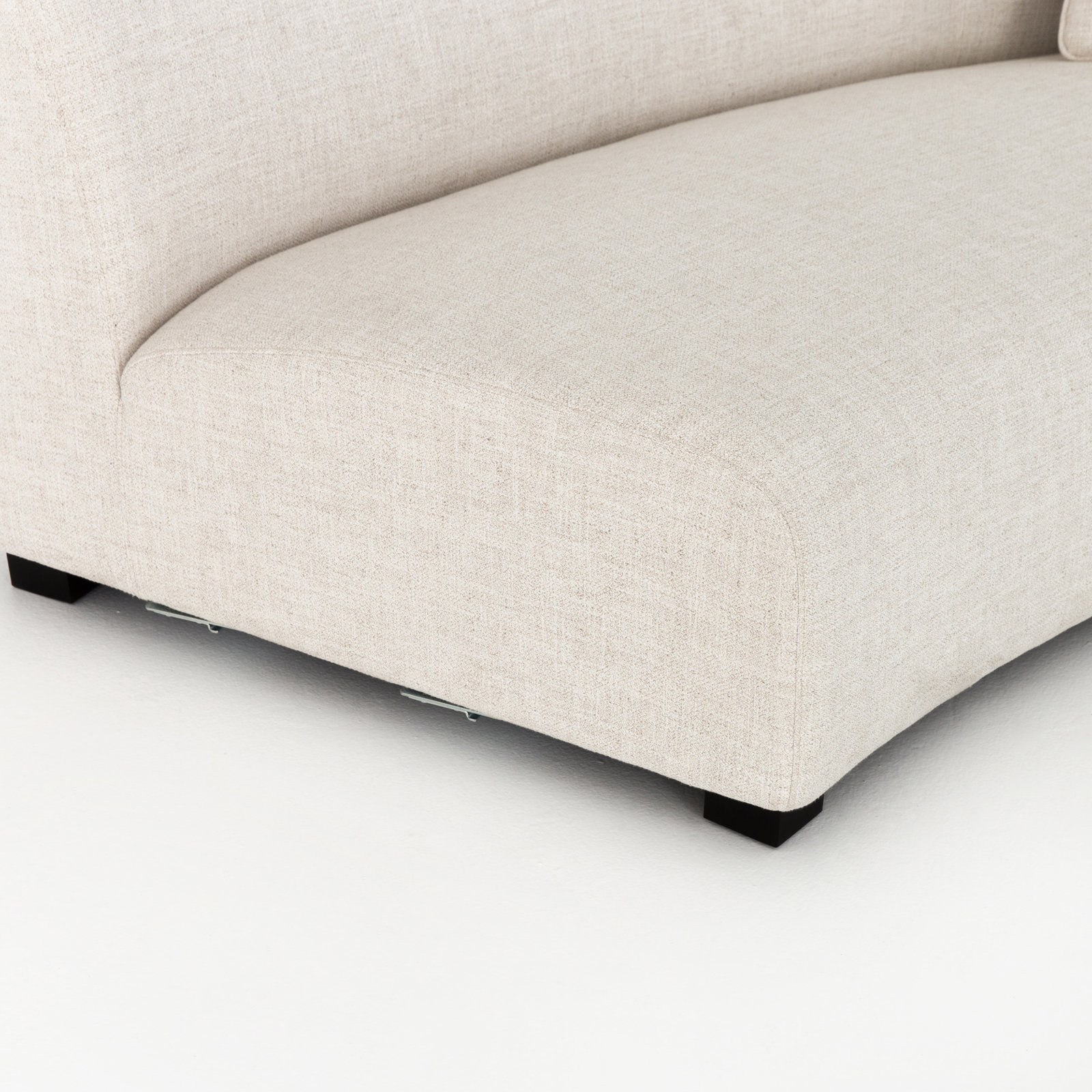 Fremont Modular Upholstered Sectional, Dover Crescent White Rayon / Viscose