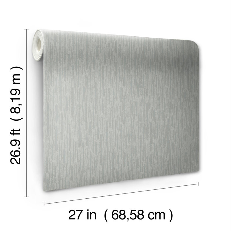Abstract Metallic Wallpaper Roll, Gray/Silver