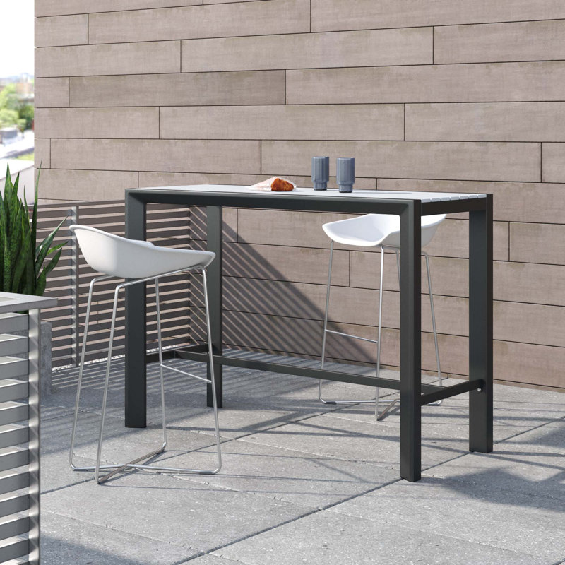 Table de bar Noland, Blanc / noir