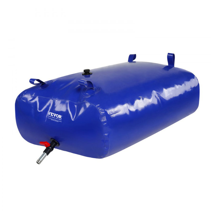 330L/87 Gallon Water Storage Bladder, RV Water Tank, 1000D Blue PVC Collapsible Water Storage Containers, Large Capacity Soft Water Bag, Portable Water Bladder, Fire Prevention, Camping, Emergen