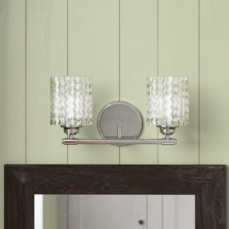 Shannon 2 Light Frosted Dimmable Vanity Light, Chrome