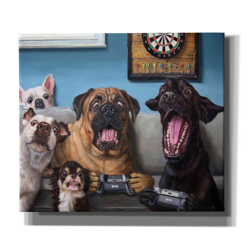 " Gamers " Print, 26" H x 30" W x 1.5" D