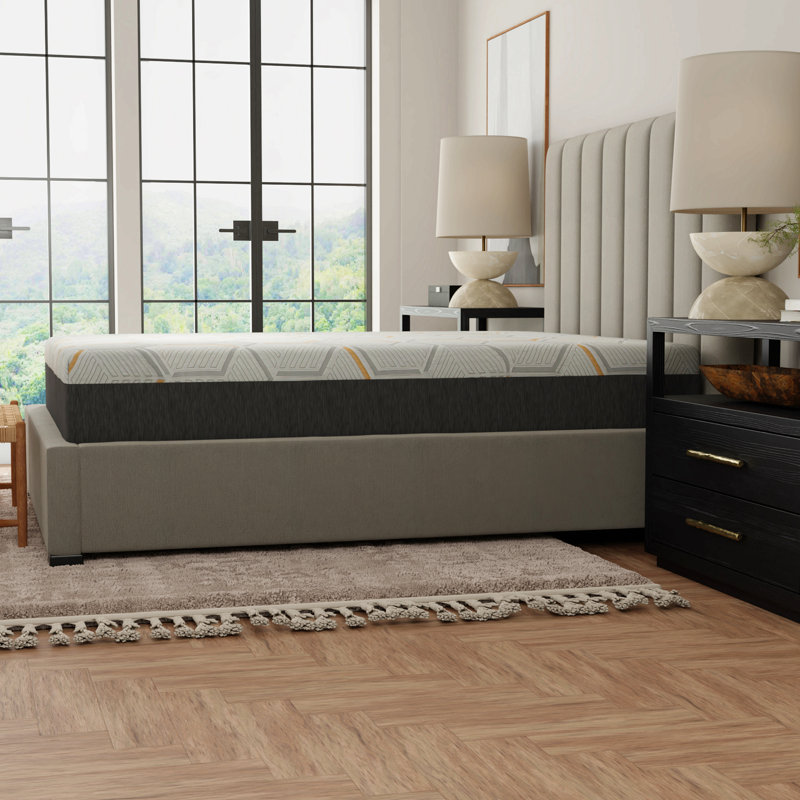 12" Copper Gel Cooling Memory Foam Mattress With Edge Support And Air Grid Base