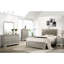Mobilier de chambre à coucher simple beige avec lit à panneau et pavillon tapissier-1949005959