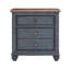 Table de chevet Style 3 - Velours côtelé bleu, aucune table de chevet requise