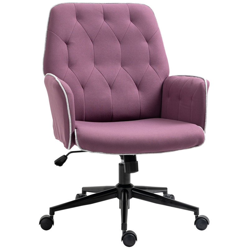 Velvet Task Chair, Purple, Black