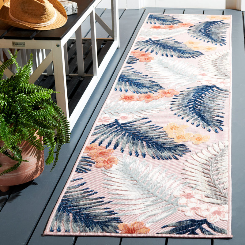 Tapis floral Songer Performance, Tapis de couloir 2 pi x 9 pi