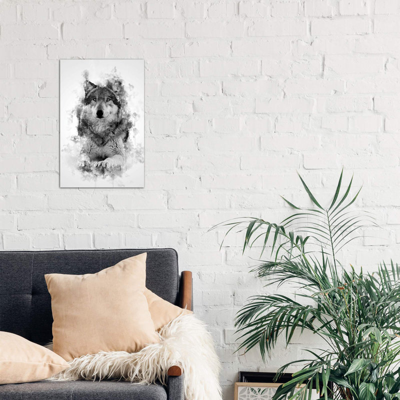 Wolf by Cornel Vlad - Print on Canvas, No Frame, 101.6 cm H x 66.04 cm W x 3.175 cm D