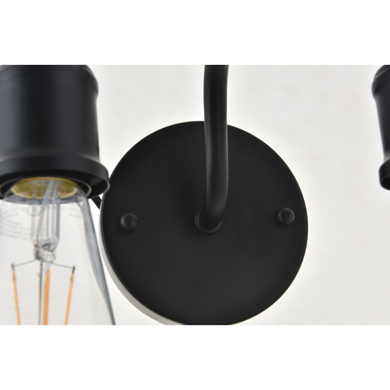 Applique à bras à intensité variable Sumas, Noir, H 5,6 po x l 8,7 po x P 8,7 po, Deux lumières
