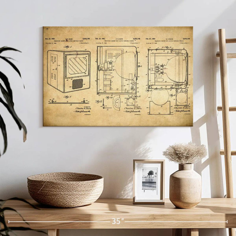 Retro Television Cabinet, 16" H x 24" W