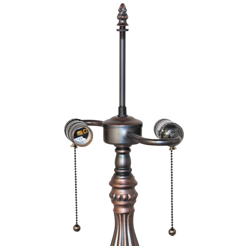 22" High Mahogany Bronze 2 Light Footed Table Base