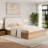 Baxtor King Curved Wood Bed With Boucle Upholstery-685511372-691121190