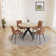 Judye 46.4" Round Table Metal Legs Dining Table Set with 4 Modern Chairs