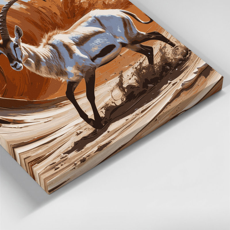 Faune, art mural sur toile brune Addax
