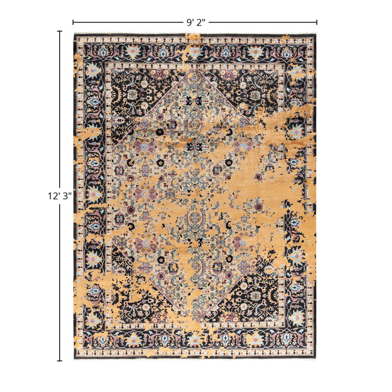 Overdyed One-of-a-Kind 9' 2" X 12' 3" Hand Knotted Area Rug