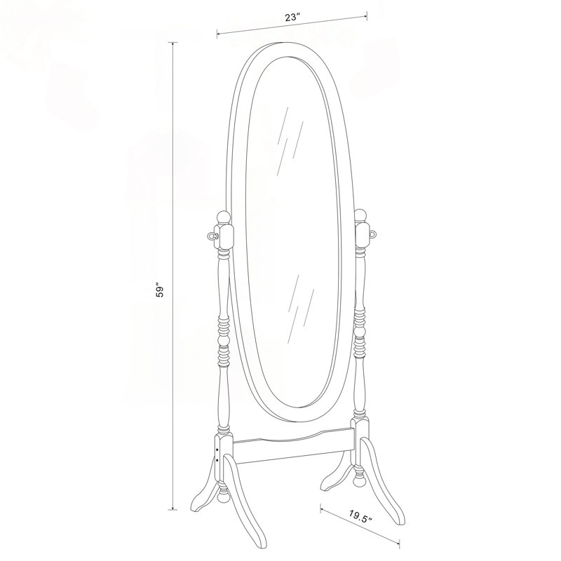 Miroir traditionnel Merlot Cheval avec cadre ovale