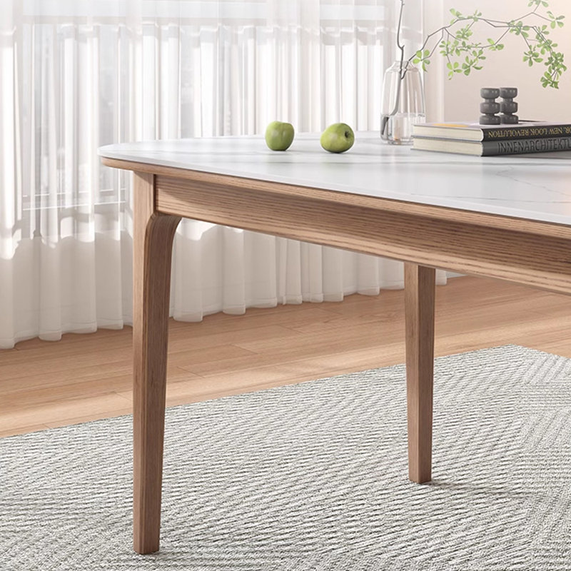 Simple sintered stone dining table set, 29.53"H x 70.87"L x 31.5"W