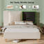 Upholstered Platform Bed Frame with Tall Wingback Headboard, Corduroy Modern Design,No Box Spring Needed, Easy Assembly-1638776254-1638776384