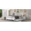 Lit plateforme en bois avec tiroirs et tables de chevet-641979209