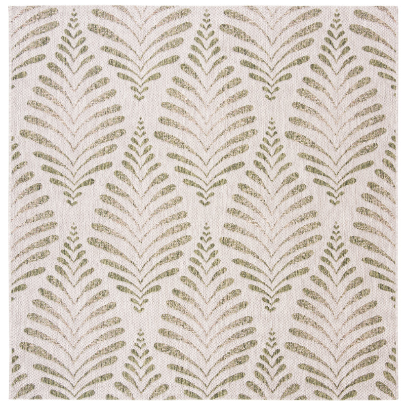 Tapis d'intérieur / extérieur à motif géométrique Lueck Performance, Carré 6 pi 7 po