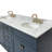 Partham 73'' Double Bathroom Vanity with Carrara Marble Top-94350689