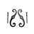 Black Shutter Dog Holders 6.5" L S Style Solid Aluminium with Mounting Screws