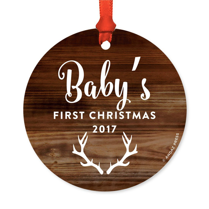 Ornement en forme de noël ronde en métal antlers